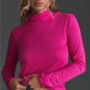 Anthropologie Gauzy Mock-Neck Top